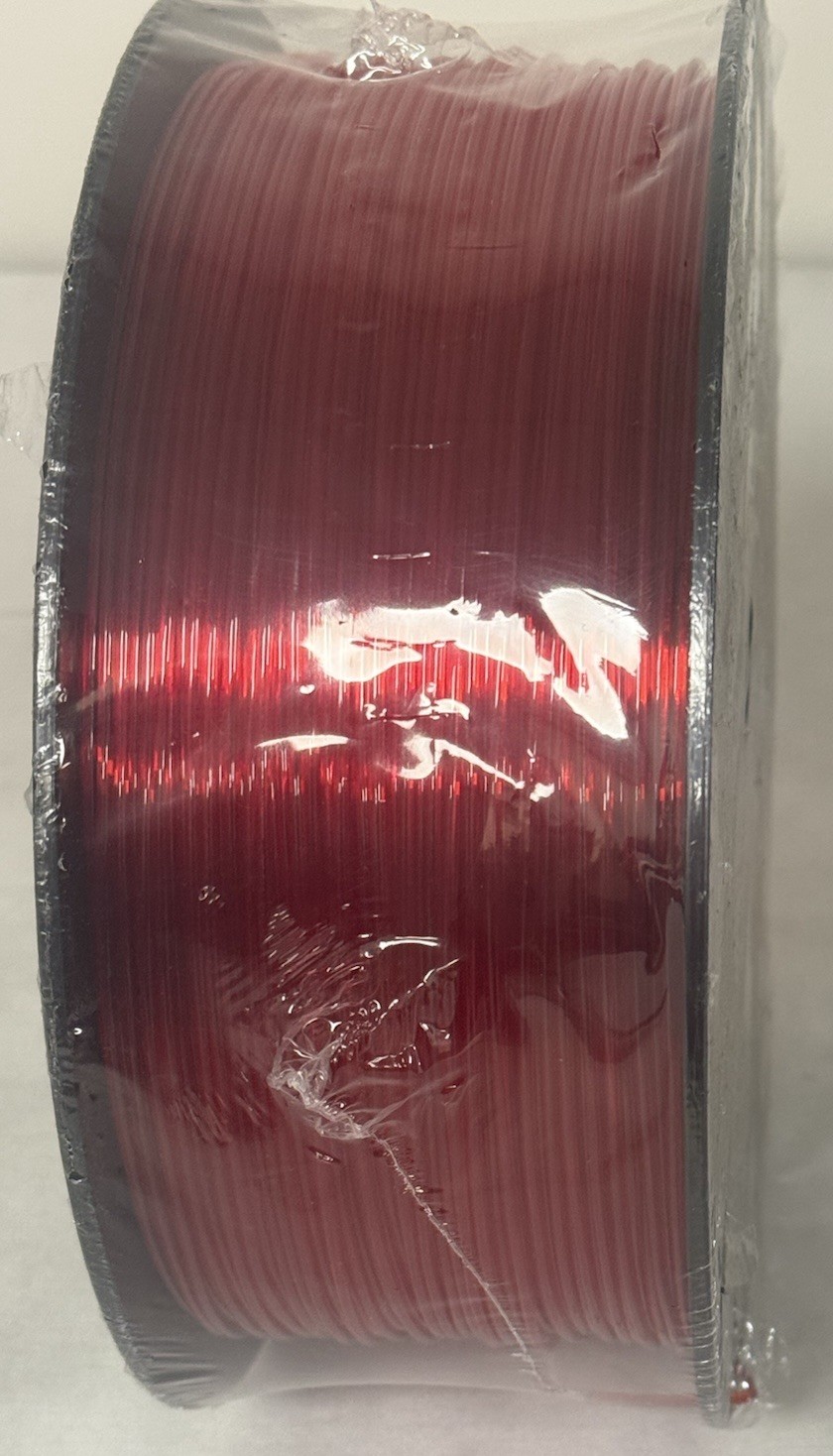 Amazon Basics PETG 3D Printer Filament 1.75mm 1kg per Spools Translucent Red
