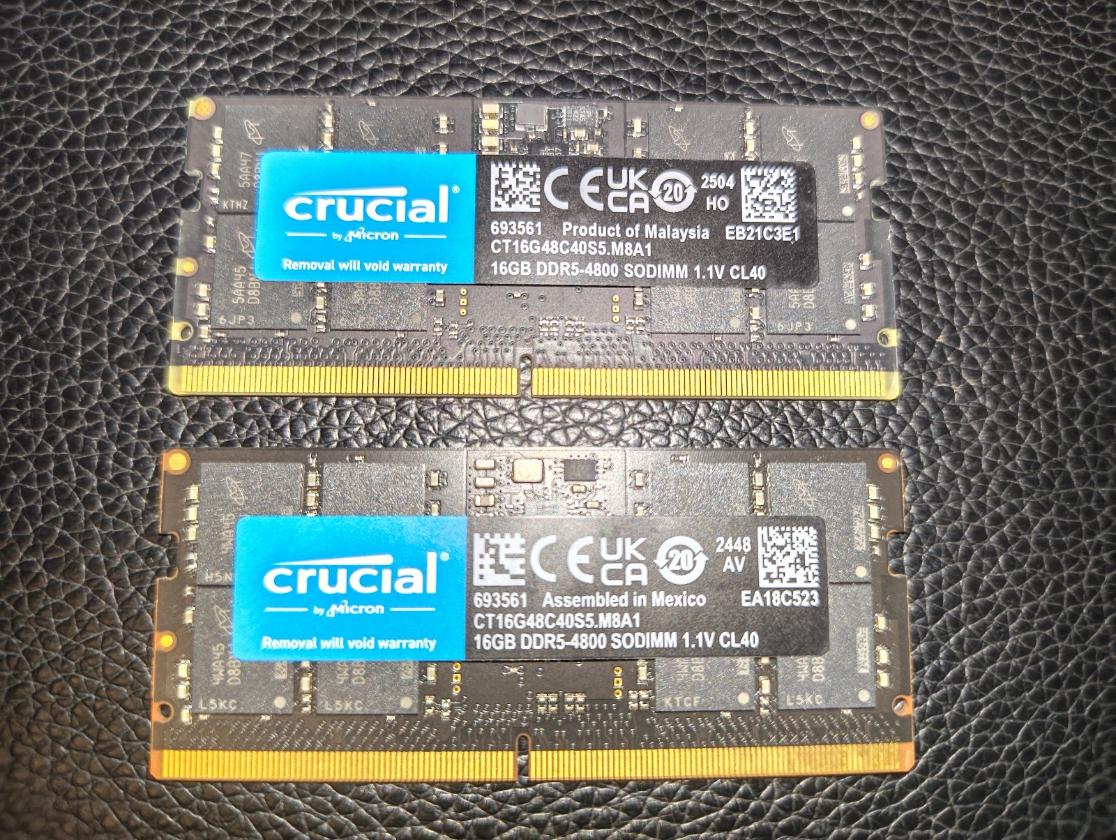 Crucial CT16G48C40S5.M8A1 32GB 4800 MT/s 2x 16 DDR5 Laptop SODIMM RAM