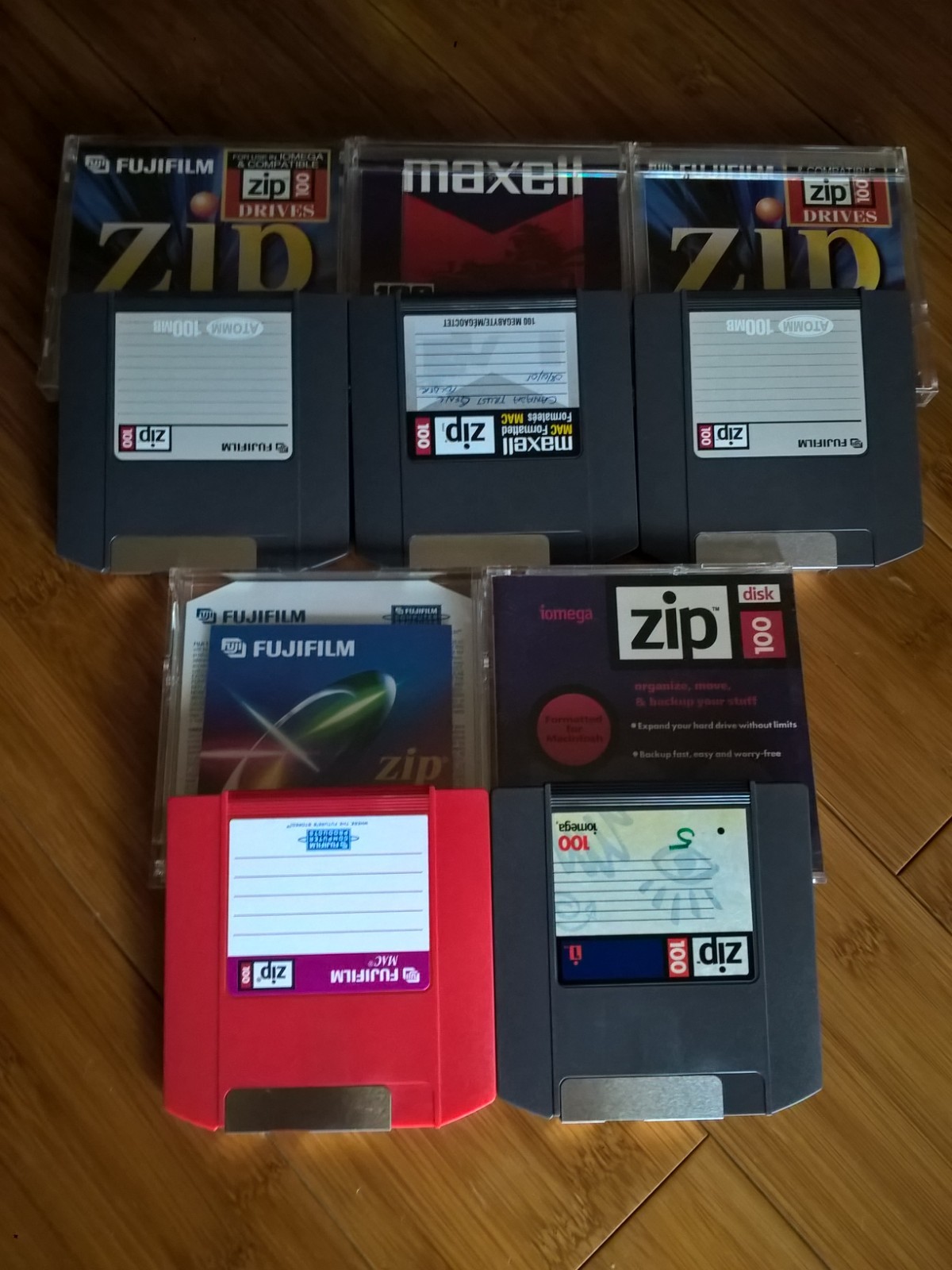 Lot of 5x Iomega Zip 100 Disks With Jewel Case, Qty 5, 100MB