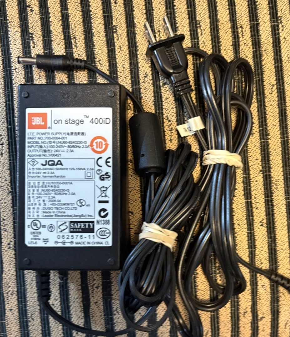 JBL Radial on Stage 700-0084-001 200iD/400iD   Speaker Power Supply AC Adapter