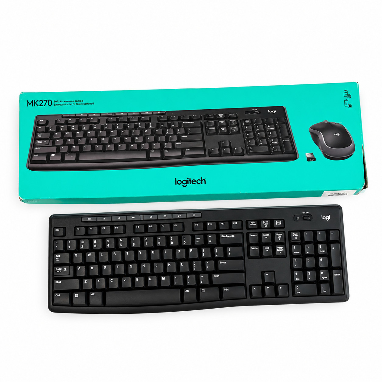 Logitech MK270 Wireless Keyboard Full Size Black 920-008813 USB Receiver