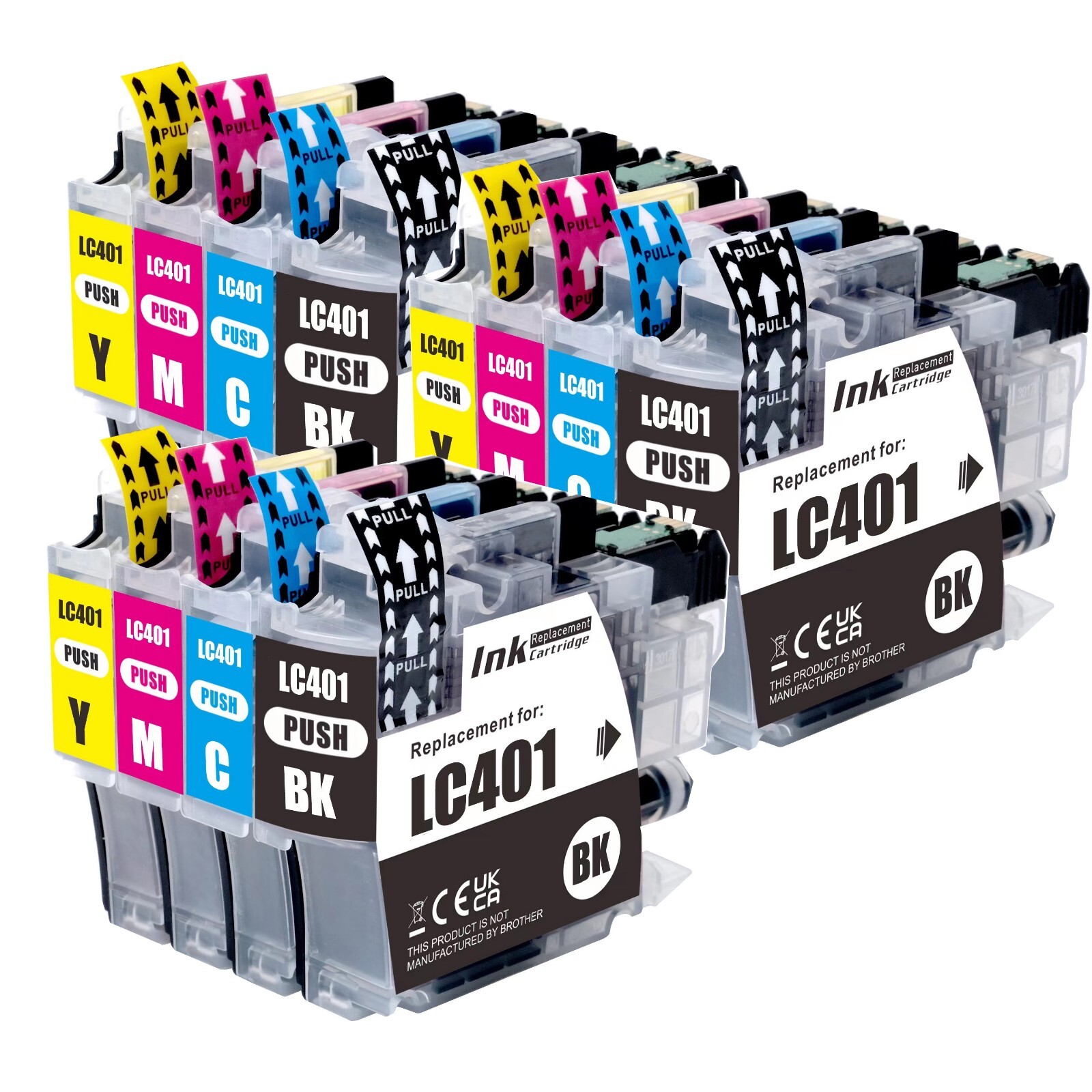 12PK XL Ink Cartridges fits Brother LC401XL MFC-J1010DW MFC-J1012DW MFC-J1170DW