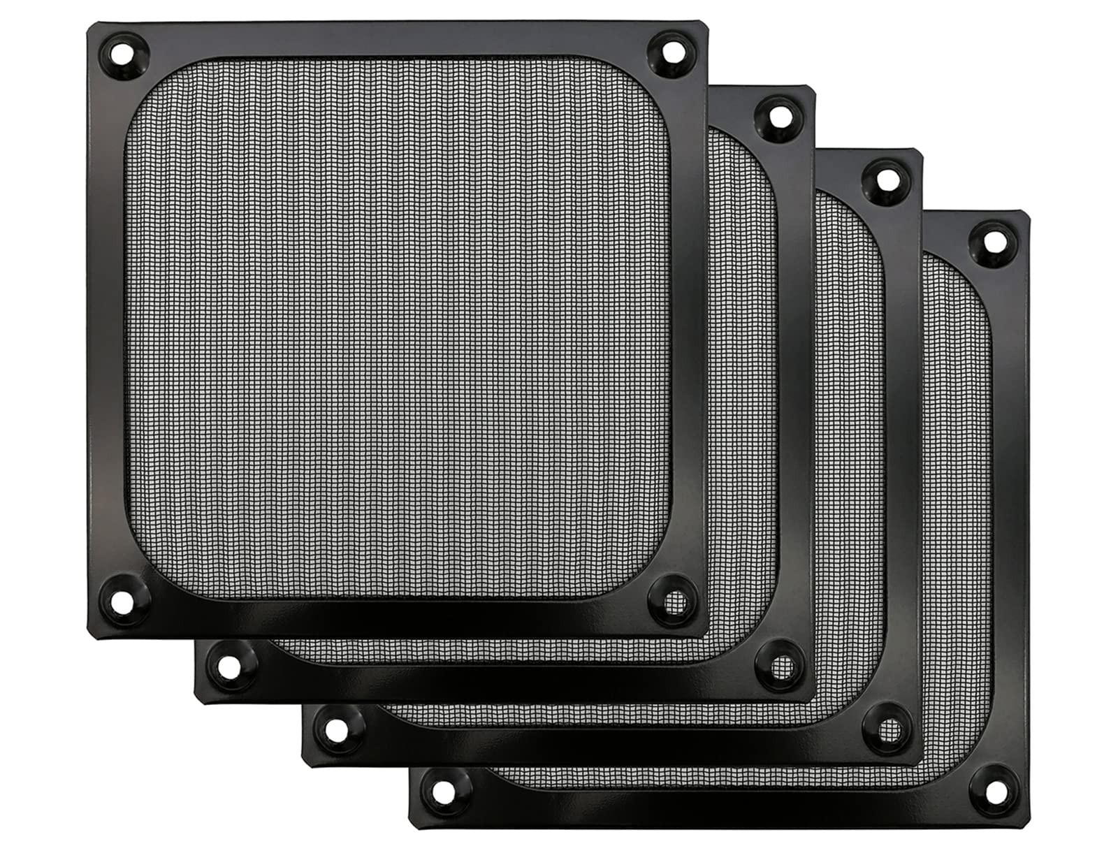 120mm Computer Fan Filter Grills with Screws, Ultra Fine Aluminum Mesh, Black...