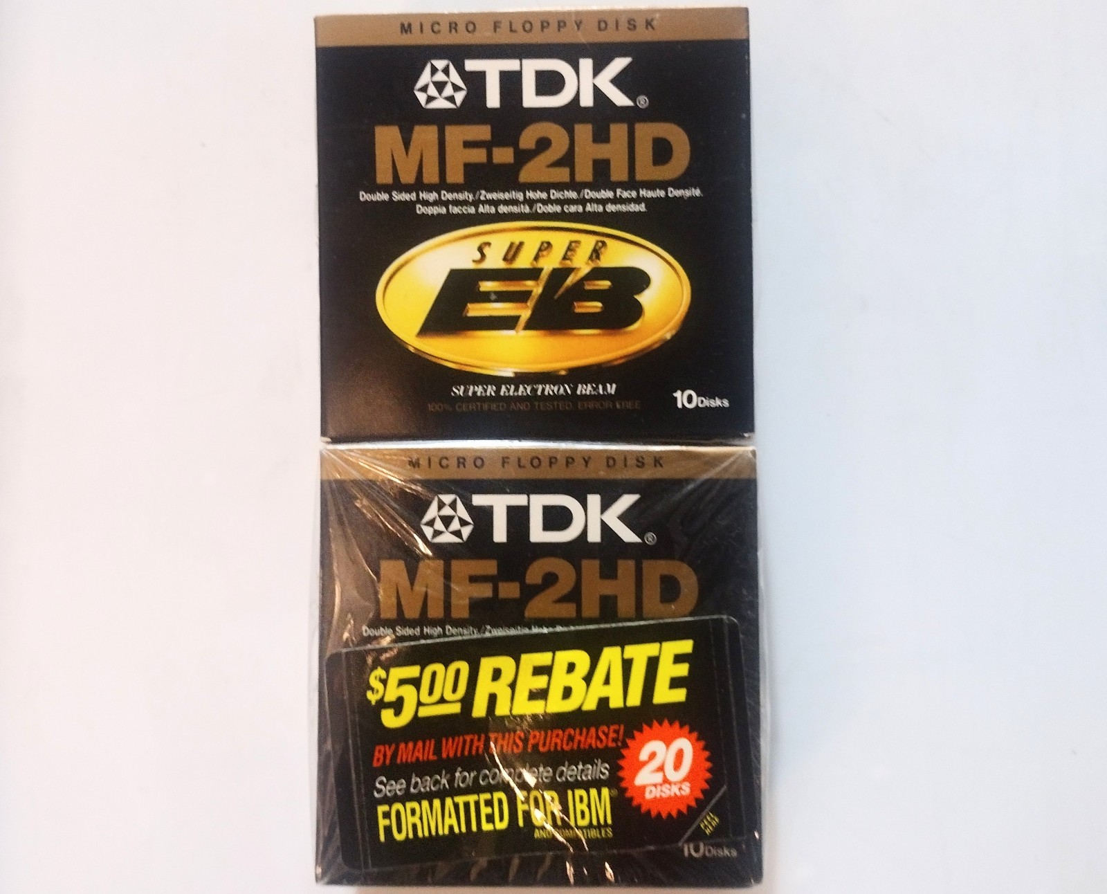 TDK MF-2HD Micro Floppy Disk Super EB Lot of 2 - 10 Packs NEW Sealed Disks Disc
