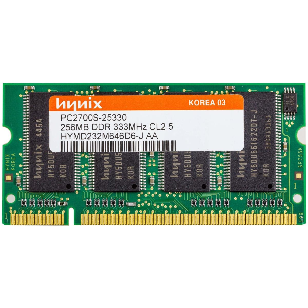 Hynix Hymd232m646d6-j Aa Ddr1 256Mb 333Mhz Ddr Ddr1 Sodimm Ram Module | Pc