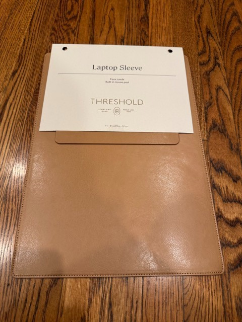 Threshold Laptop Sleeve Fauzx Suede Tan Size 11 x 15.5 inch New