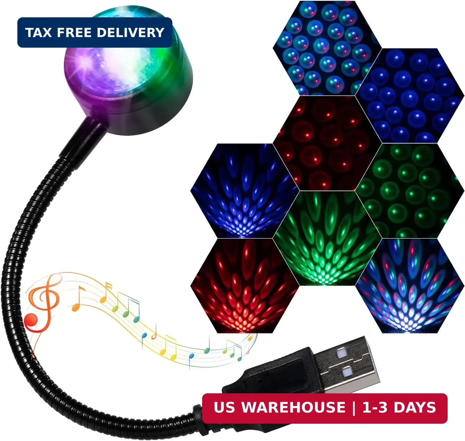LuxLumin Car Roof Lights, USB Star Projector Night Light, Adjustable Interior Ca