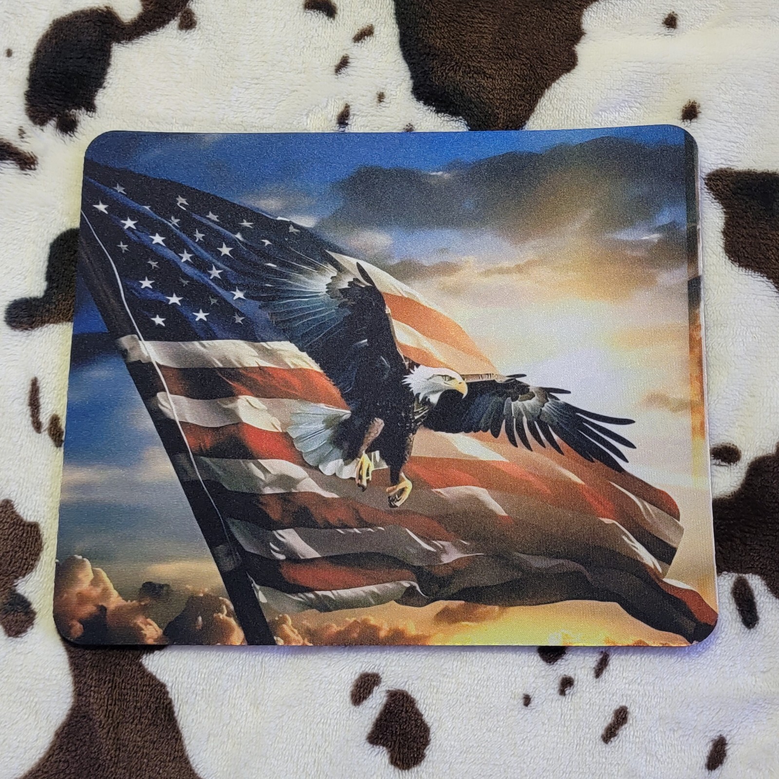 American Flag Eagle Computer Non Slip Custom Mouse Pad