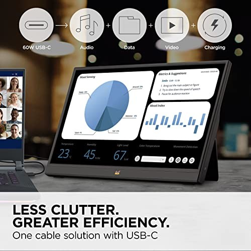 BLACK - VIEWSONIC 15.6 INCH 1080P PORTABLE IPS MONITOR WITH A BUILT-IN STAND,