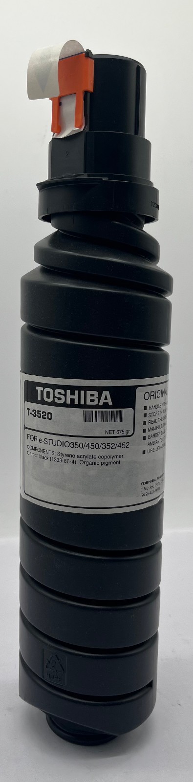 Genuine Toshiba T-3520 (T3520) Black Toner Cartridge, OEM