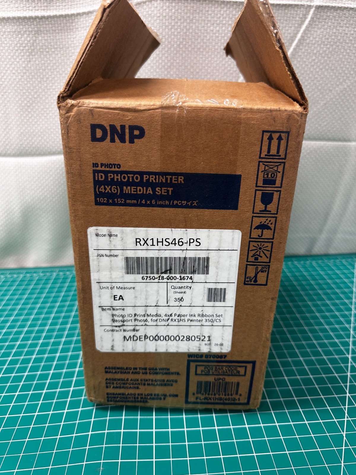 DNP RX1HS46-PS 4x6 ID Photo Printer Media Set 350 Prints IDW500 Open Box NEW