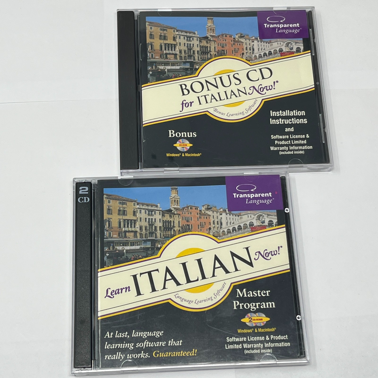 Transparent Language Learn Italian Now Master Program & Bonus CD Software