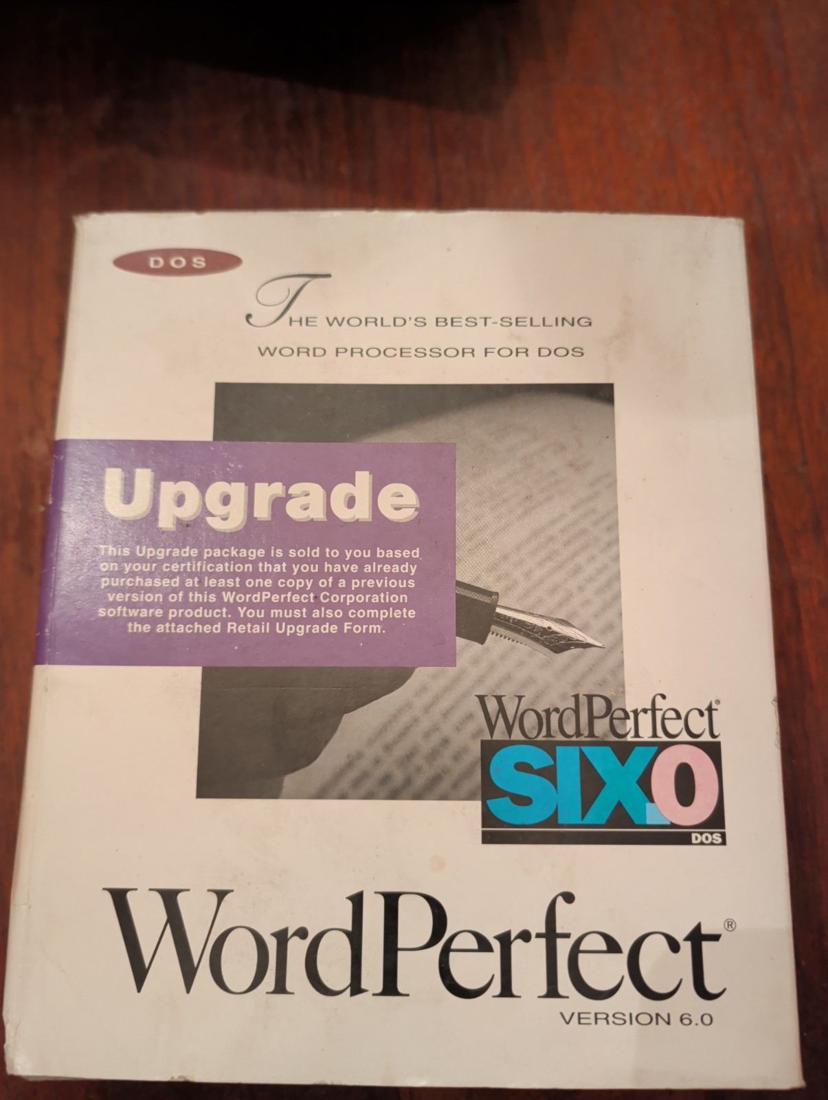 WordPerfect v. 6.0 Software for DOS,  on 3.5" Floppy Disks, w/WP Upgrade Manual+