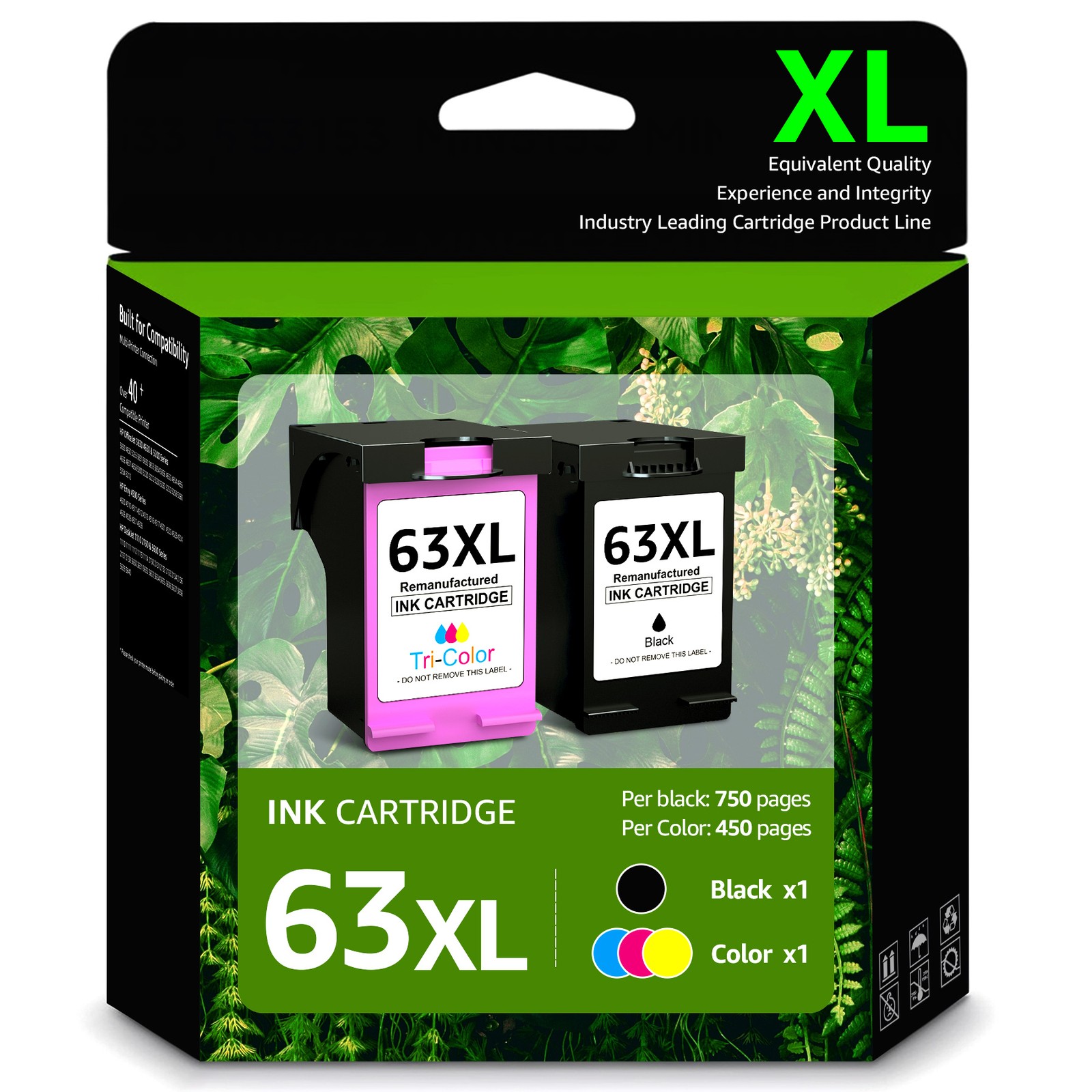 63XL Ink Cartridge for HP 63 OfficeJet 3830 4650 4655 5255 ENVY 4512 4516 4520