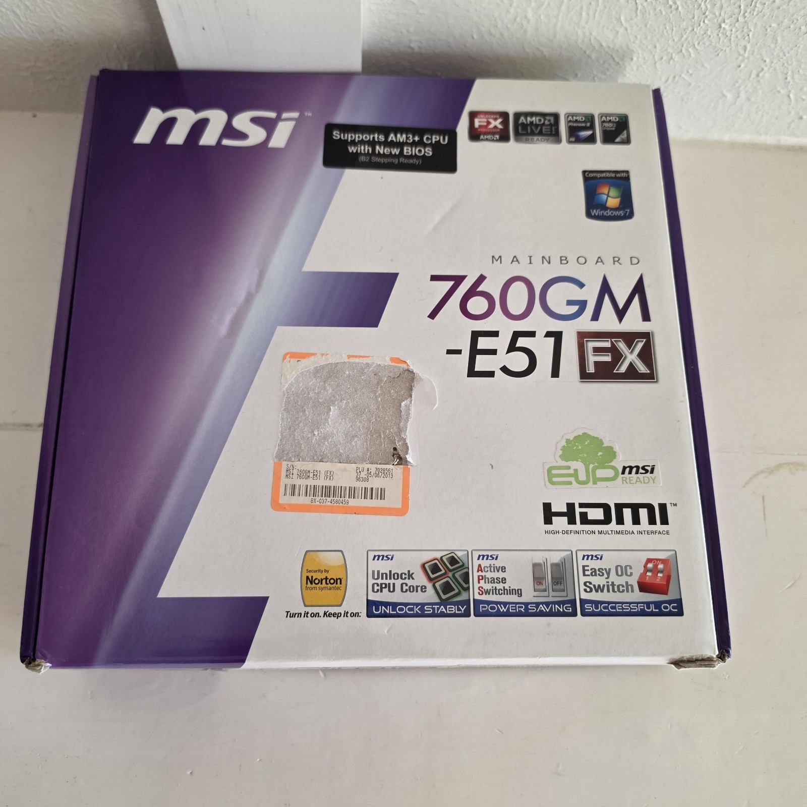 MSI Motherboard 760GM-E51 FX DDR3 mATX AM3+ AMD Phenom II 910 2.60Ghz + RAM