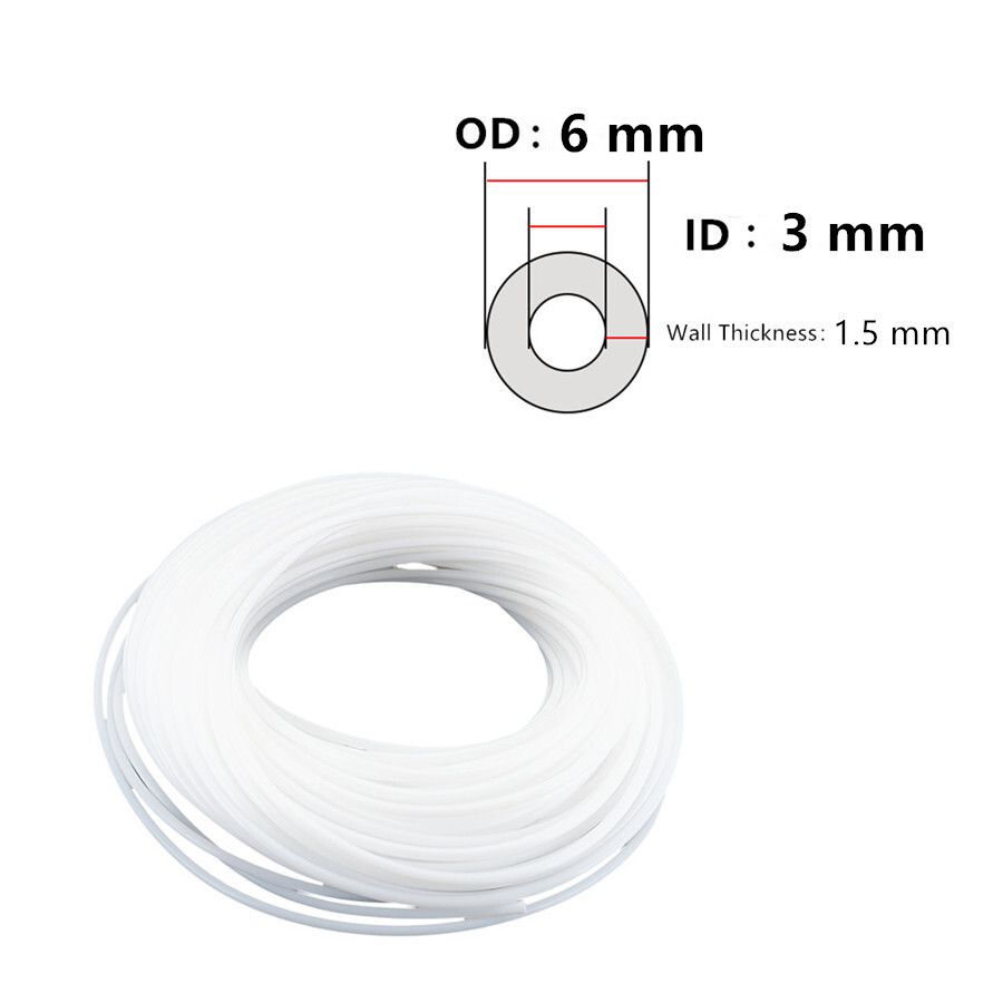 1M 3M 3ft 10ft PTFE / Teflon Tubing / Pipe 6 mm od x 3 mm / 4 mm / 5 mm id