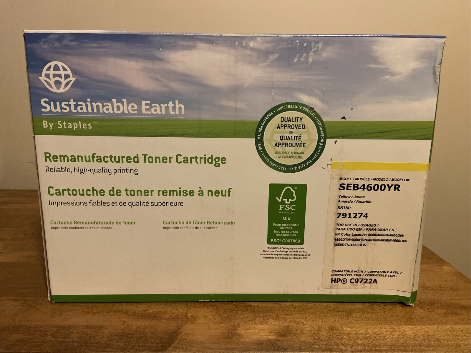 Sustainable Earth SEB4600YR Compatible to Hp C9722A Yellow, New