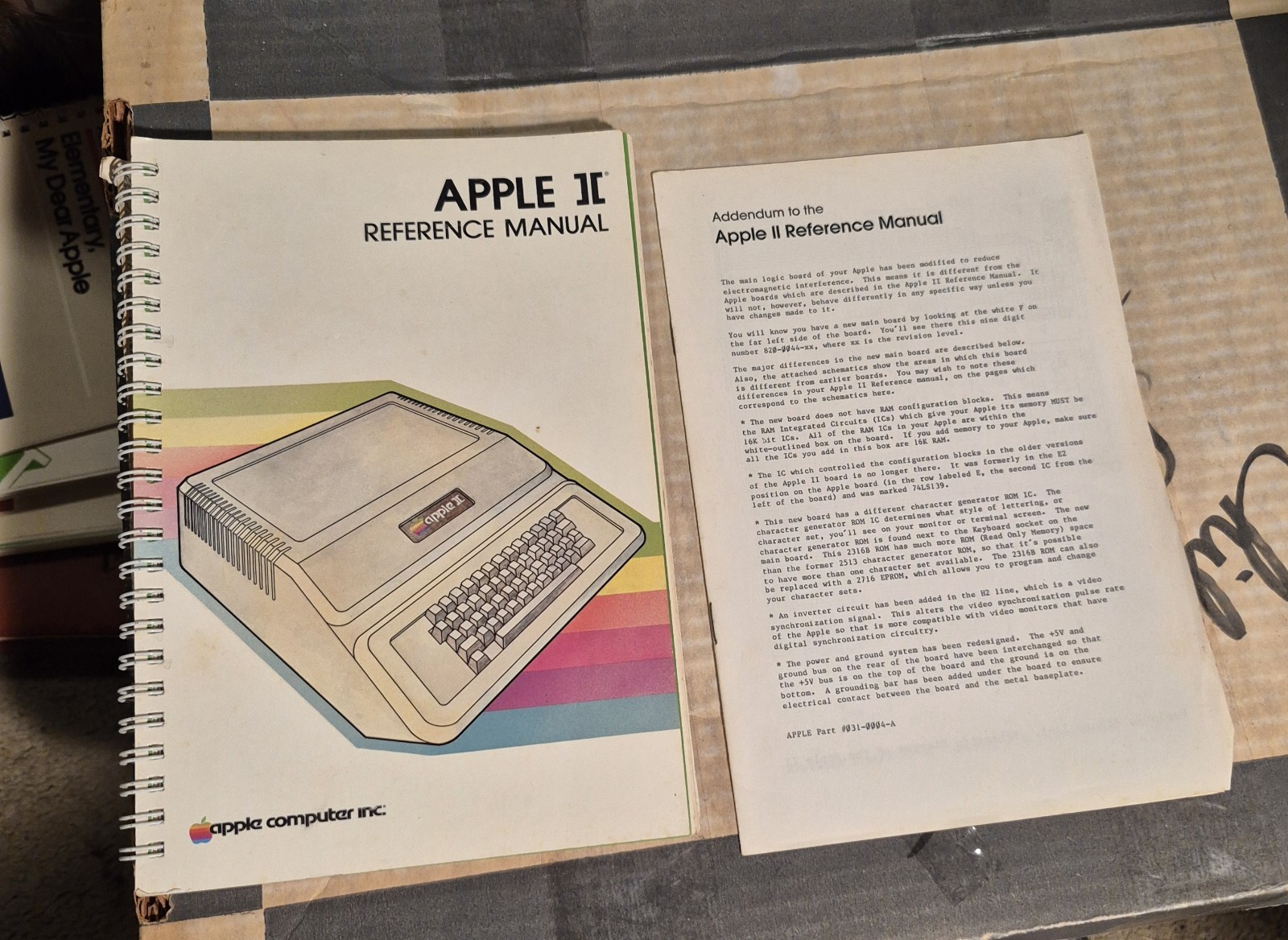 Book: The "Apple II Reference Manual" with Addendum