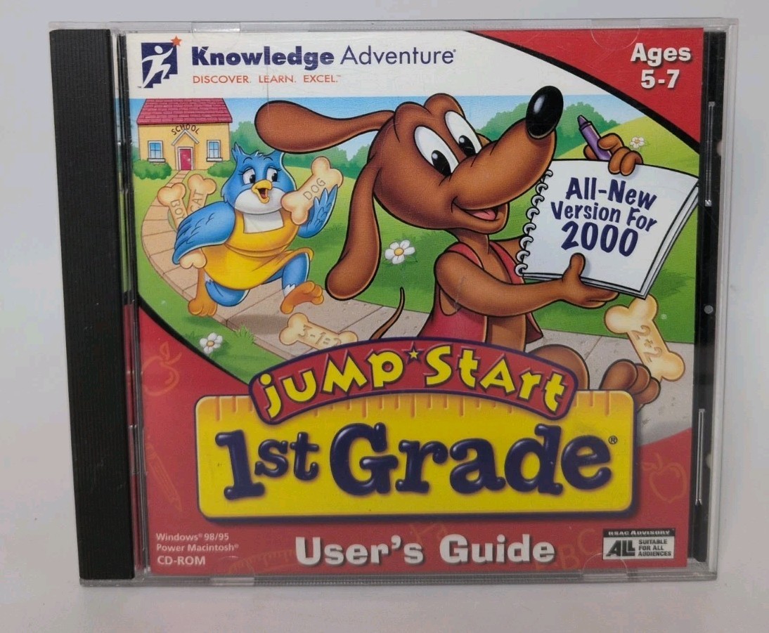 Jump Start 1st Grade Ages 5-7 Knowledge Adventure PC CD-ROM 1995 B636