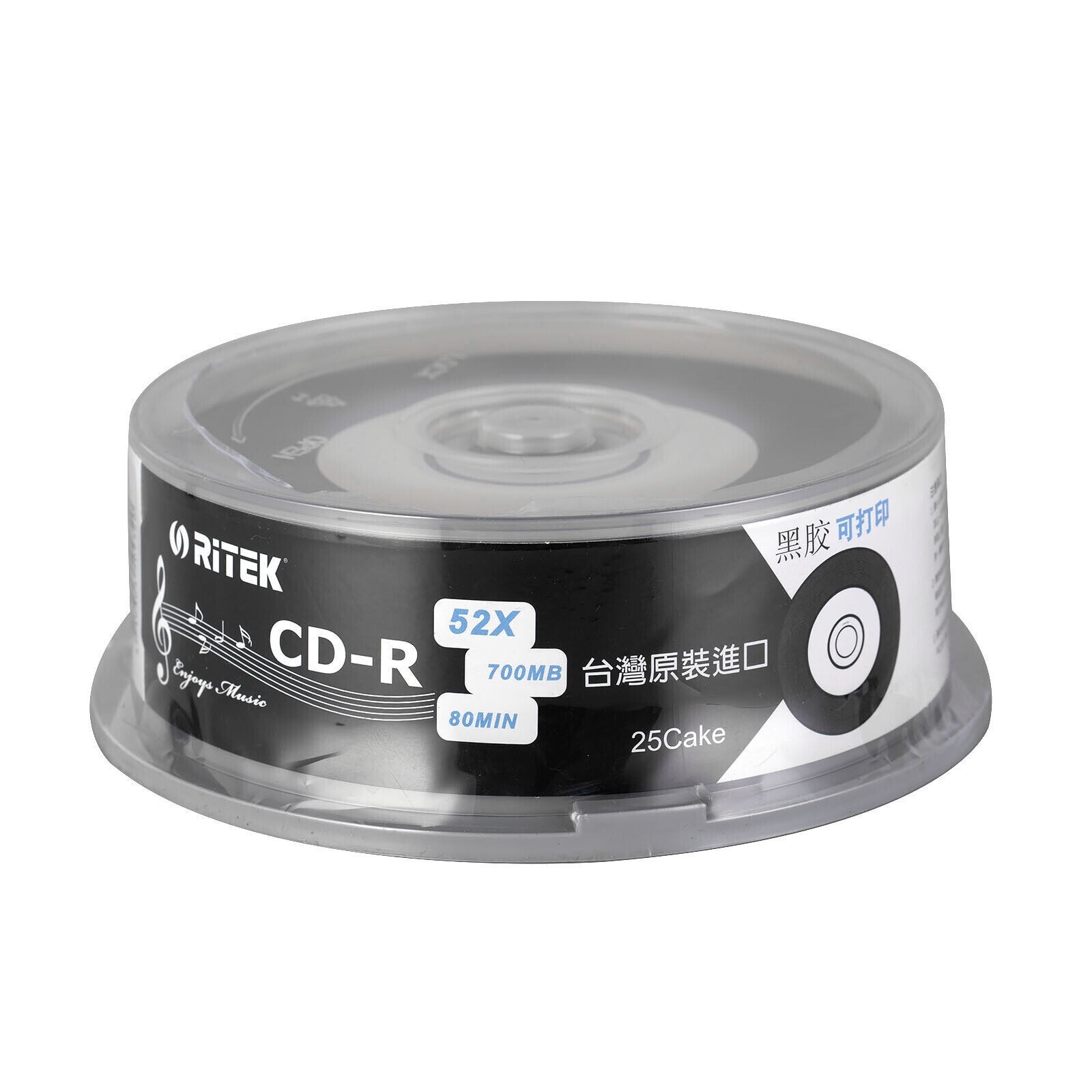 25pcs CD-R Blank Discs Vinyl Black Record 700MB 80min 52X 65mm Circle Printable