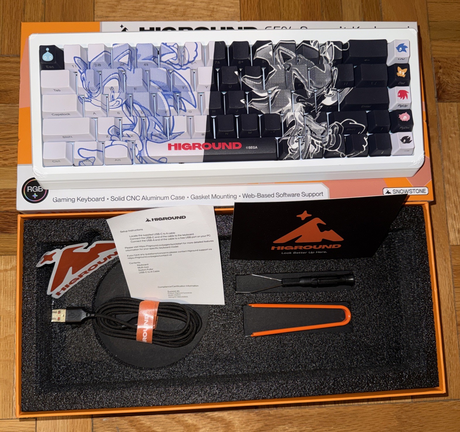 Custom Higround x Sonic Adventure Summit 65 Keyboard - SNOWSTONE