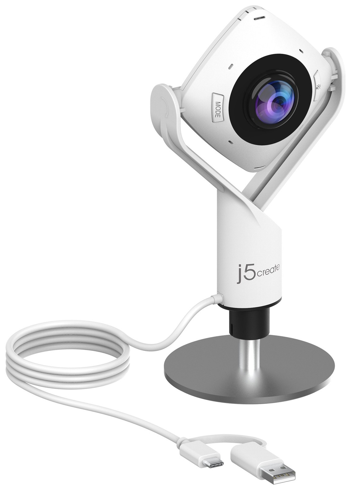 j5create 360 Degree All Around Webcam, Full HD 1080p Video, Built-In