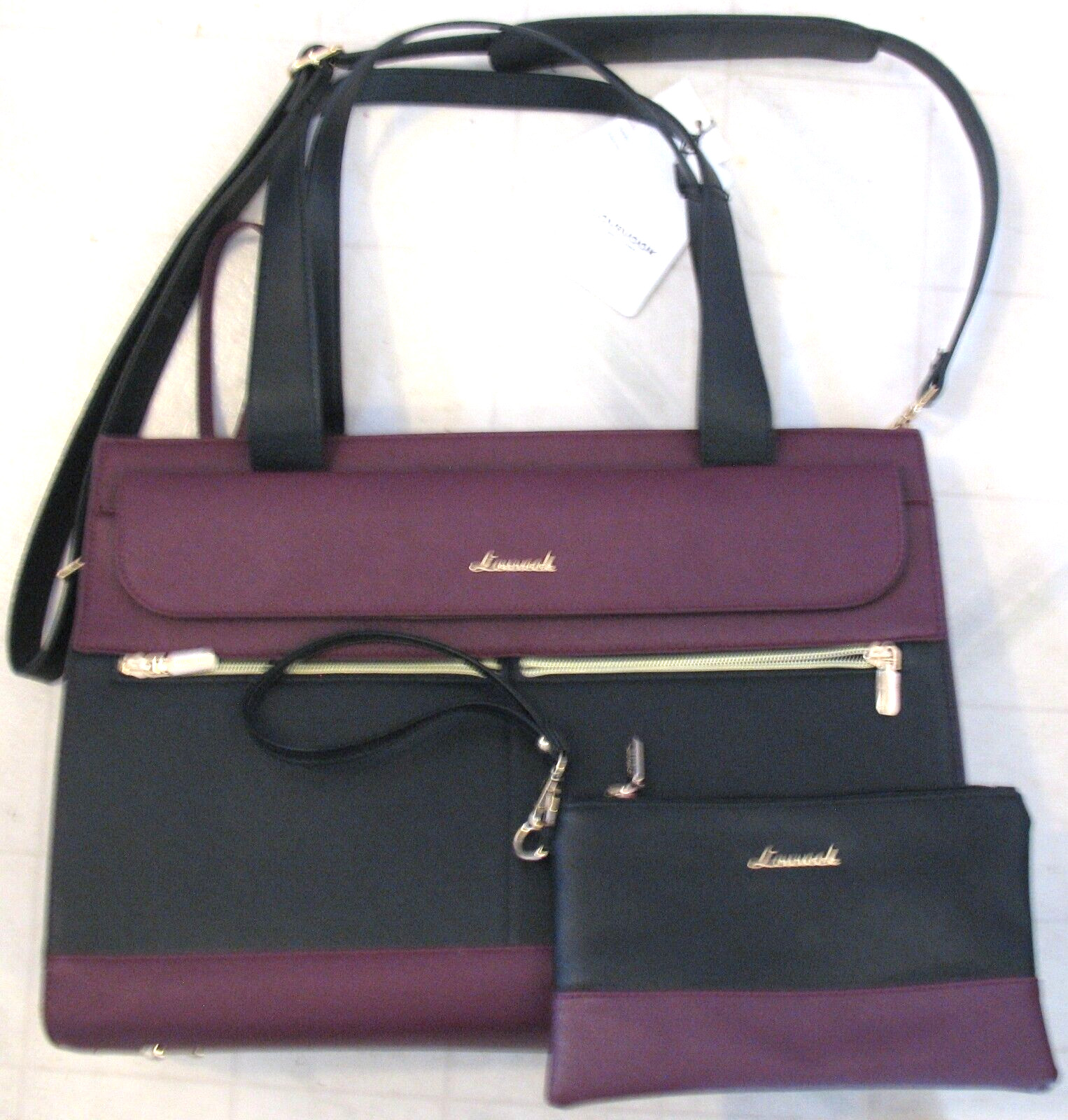 Lovevook Professional Bag Women 15.6" laptop Tote BRIEFCASE w Small clutch NWT