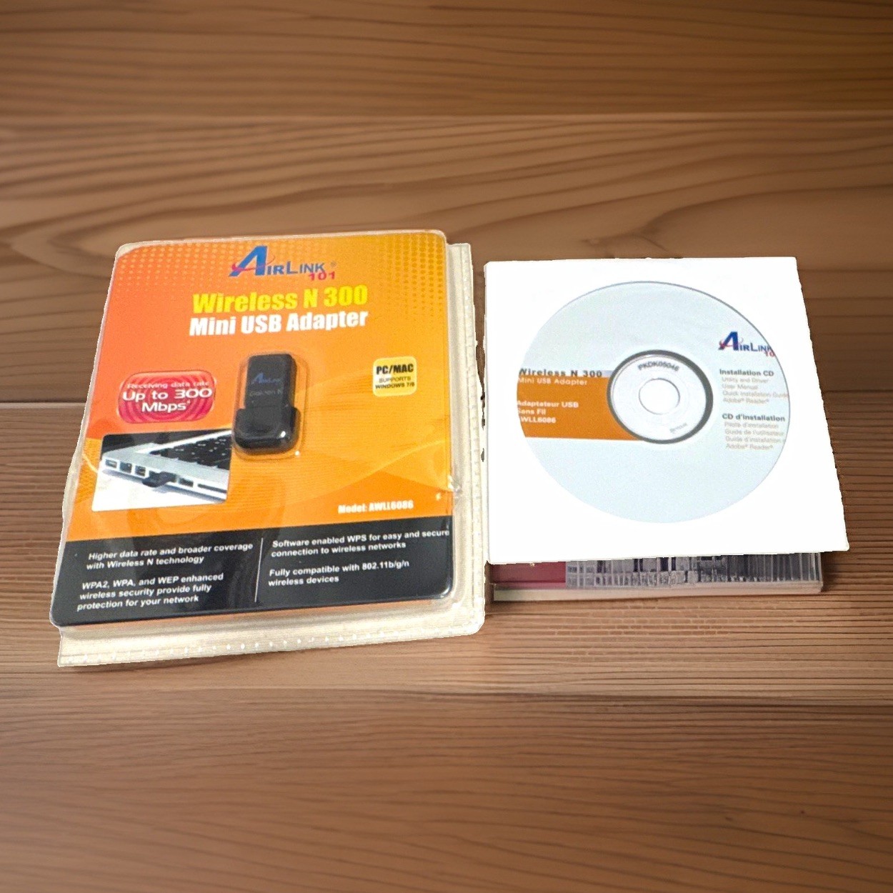 AirLink101 AWLL5088 Wireless N 802.11n 300Mbps Mini USB Adapter WPS Black