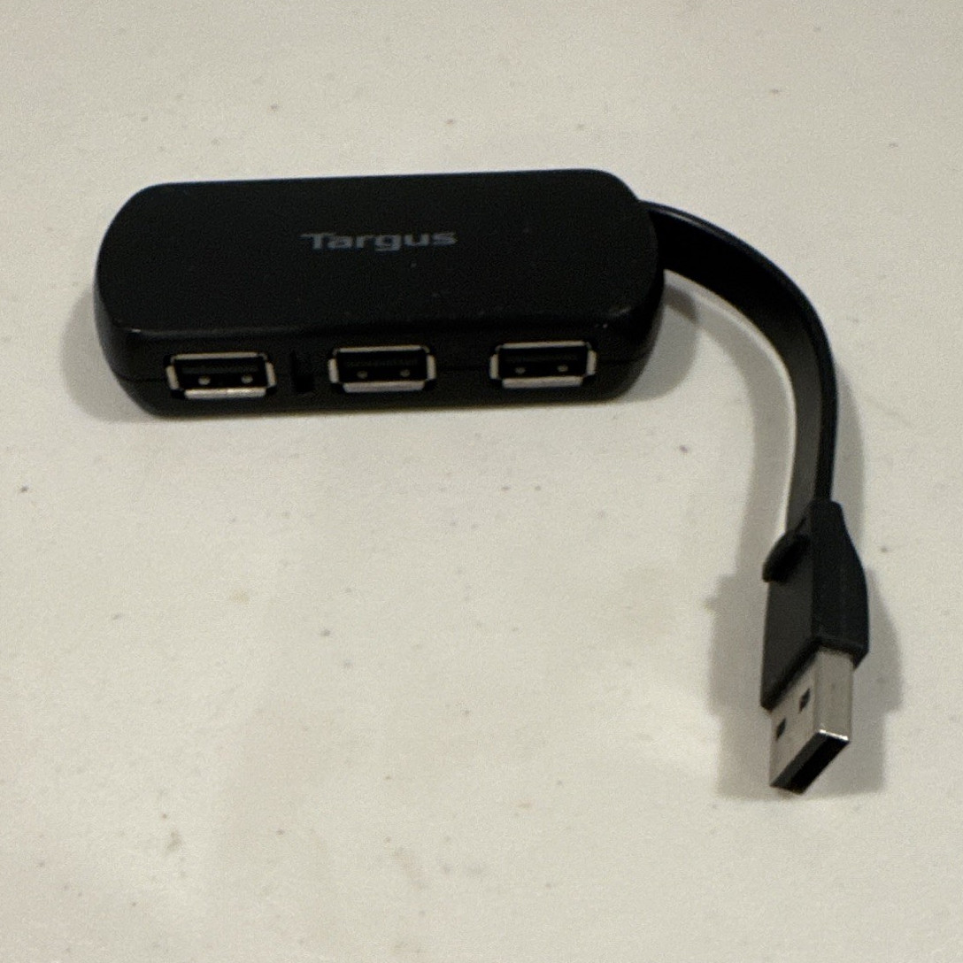 Targus ACH214 USB 2.0 Portable 4-Port USB Hub USB-A Male to 4x USB-A
