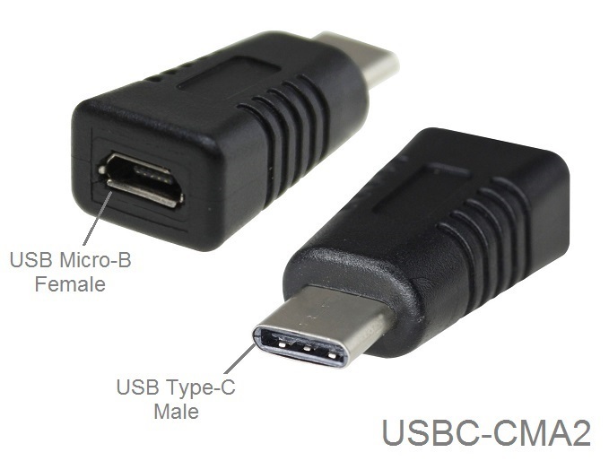 USB Type-C Male to USB Micro-B 5-Pin Female USB 2.0 Adapter, USBC-CMA2