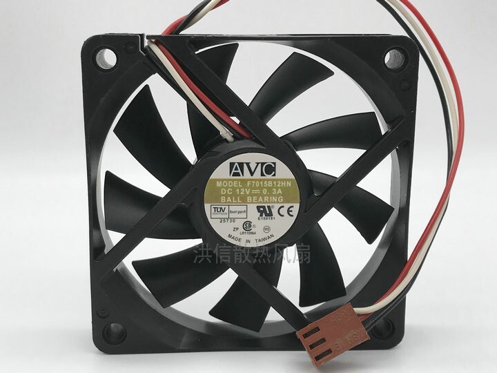 AVC F7015B12HN 7CM DC12V 0.3A 7cm 70mm Dual Ball Server CPU Fan 3pin