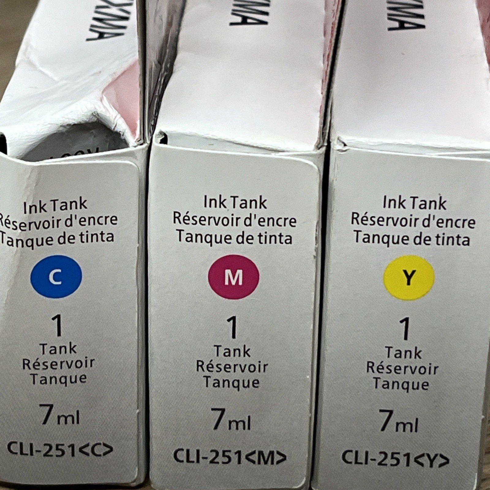 Canon PGI-251M Pixma 251 Magenta Cyan Yellow Lot Of 3 Ink Cartridge Genuine New