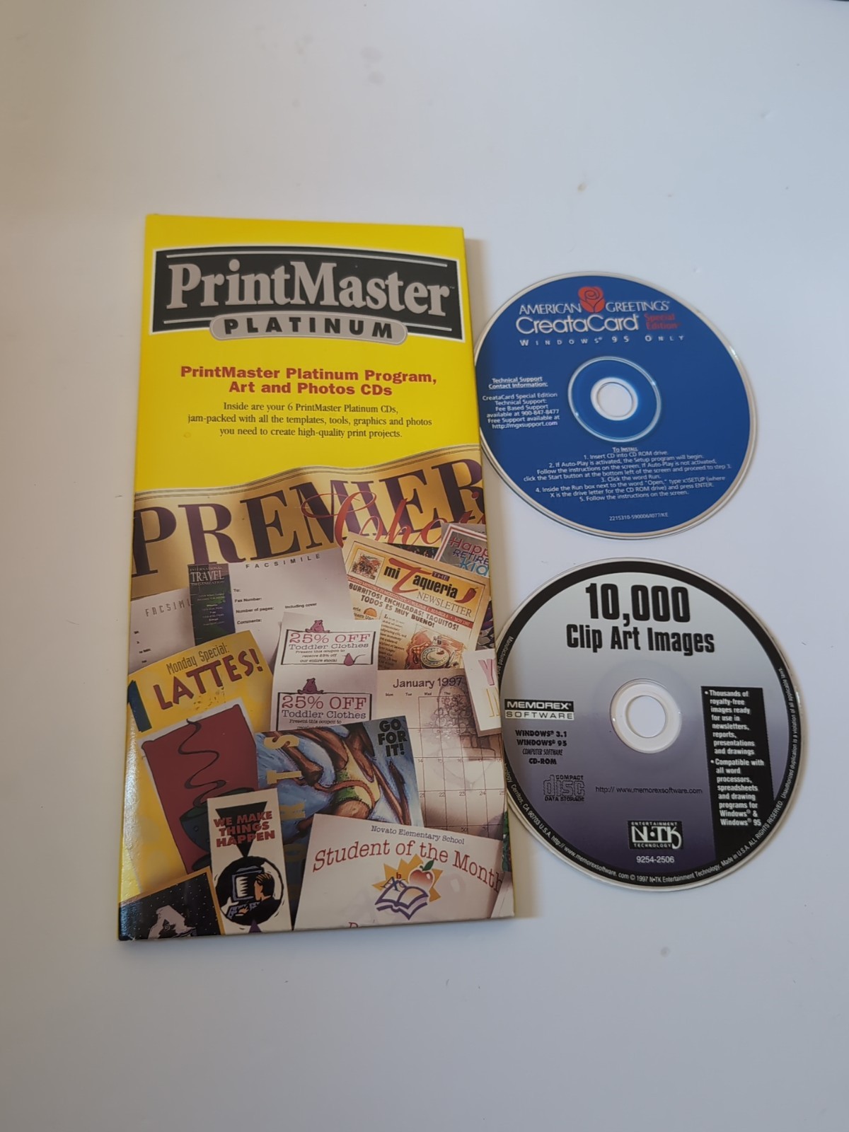 PrintMaster Platinum by MindScape for Art & Photos 8 CD's Set For Print Projects
