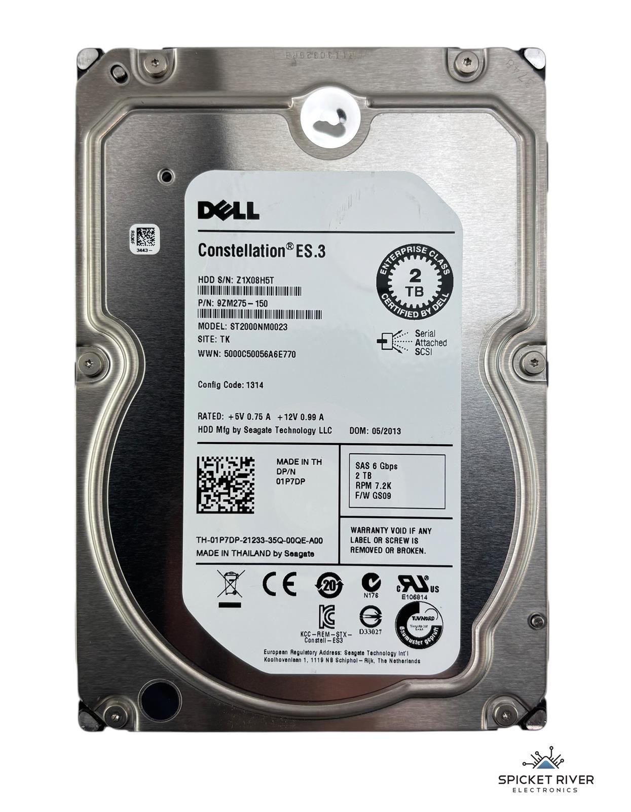 Dell Constellation ES.3 ST2000NM0023 2TB SAS 6Gbps 7.2K RPM 3.5" Enterprise HDD
