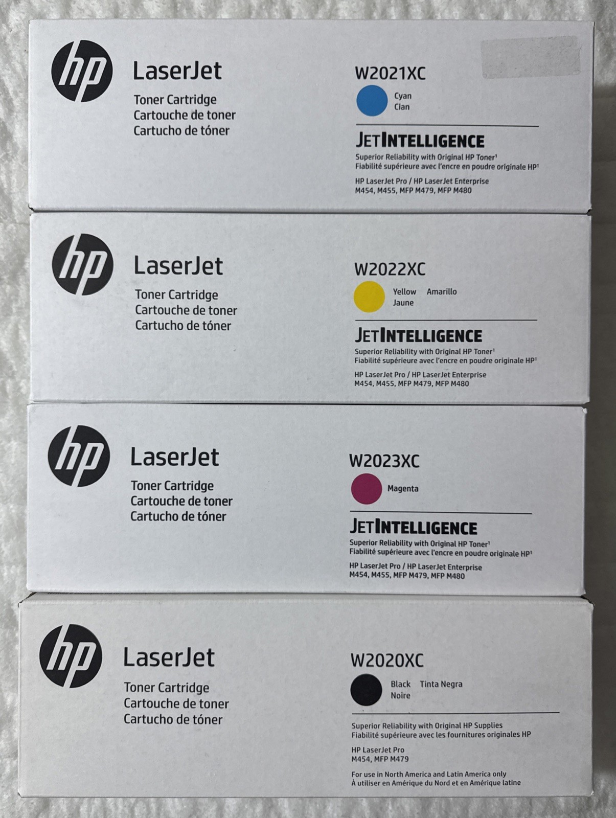 HP 414X Black Cyan Magenta Yellow Set W2020XC W2021XC W2022XC W2023XC Sealed Box