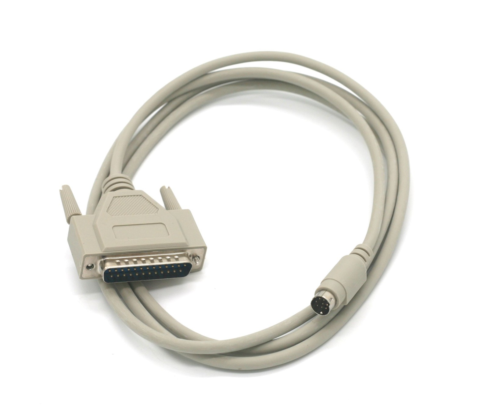 6FT Mini DIN8 MDIN8 to DB25 Cable Cord Male 28AWG Serial RS-232