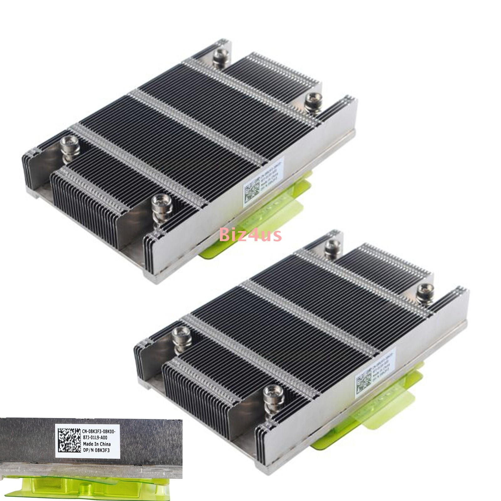 2pcs New For Dell Poweredge R730 R730XD Low Profile CPU Heatsink 08K3F3 8K3F3