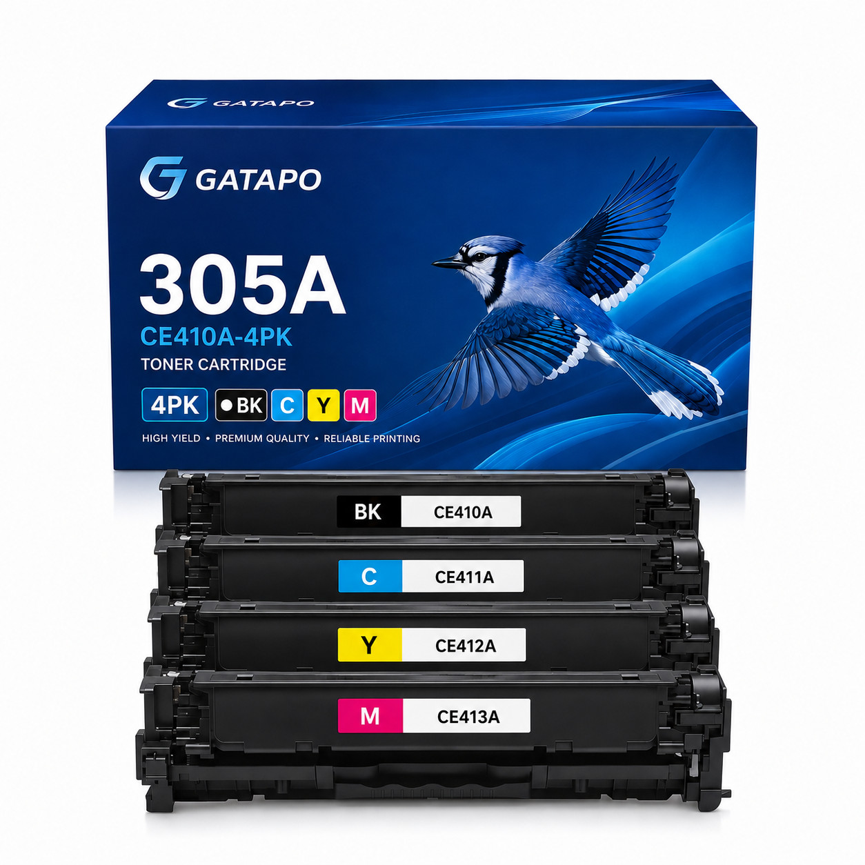305A-CE410A-4PK Toner Cartridge Replacement for  CE410A - 305A