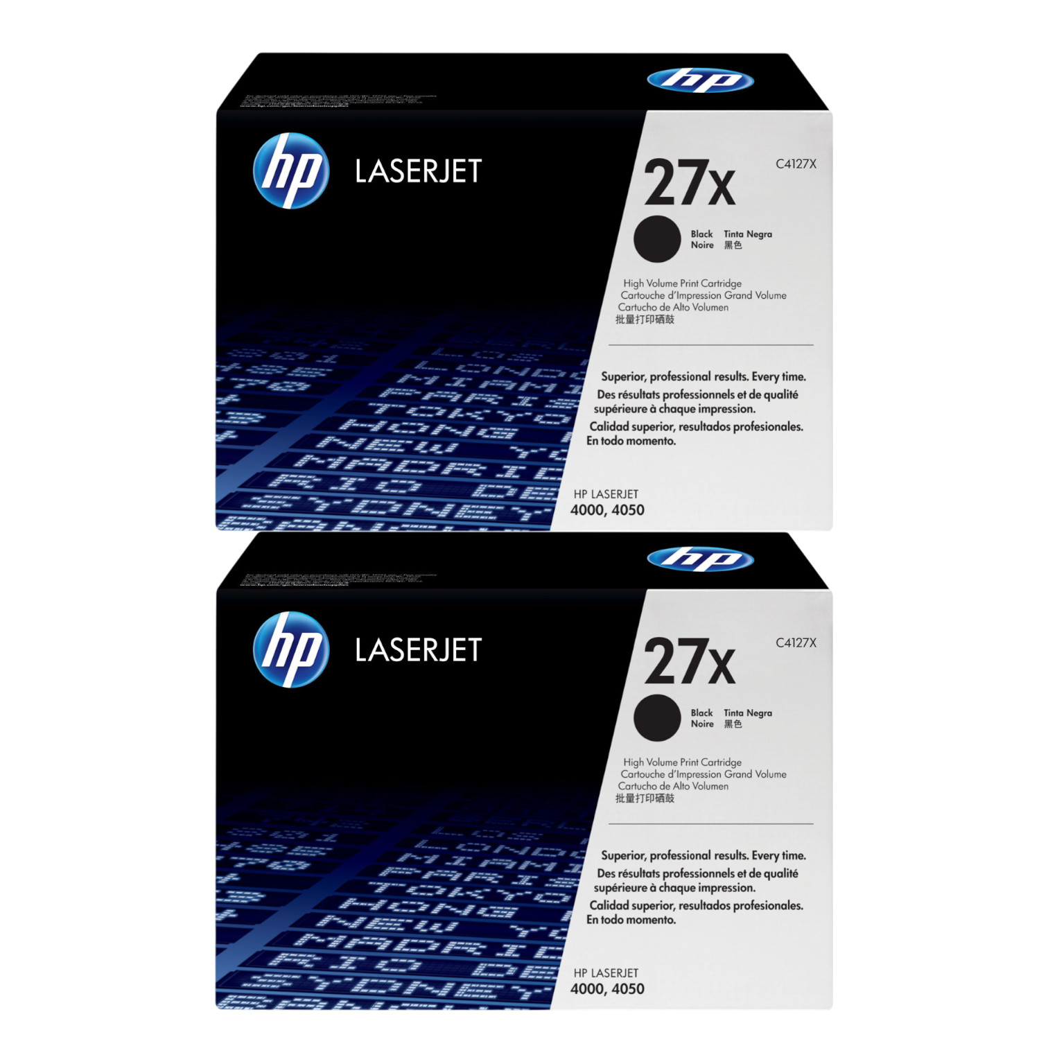HP 27X High Yield Black 2-Pack Original LaserJet Toner Cartridge Set,