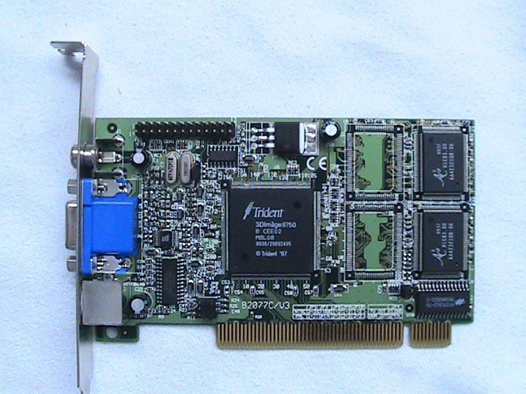 1 USED JATON JTNMC VCTR82107AGP VIDEO-773&TV VIDEO CARD 4MEG TRIDENT GRAPHICS
