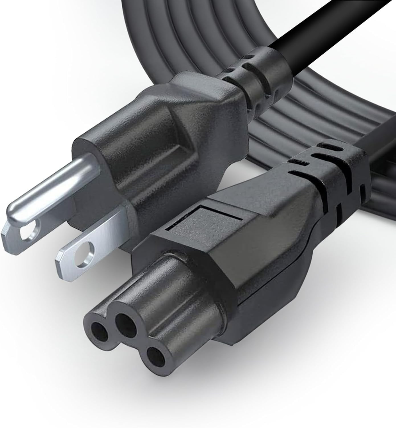 Standard 3ft 3 Prong AC Laptop Power Cord 125 Volts Replacemenet 3FT, Black