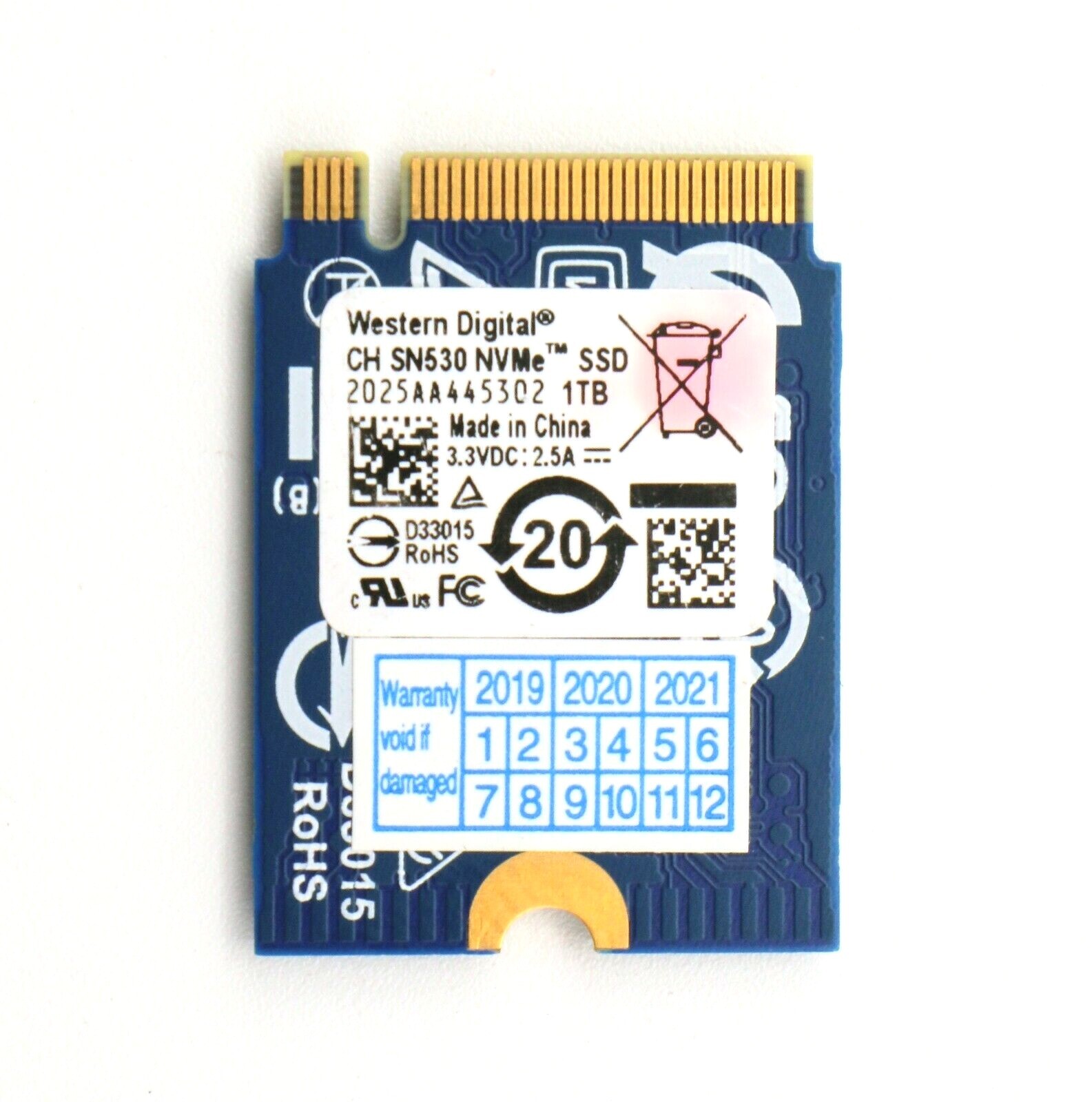 1TB WD CH SN530 M.2 NVMe PCIe 2230 CH SSD Surface Laptop 3 4 GO ProX Pro7+ Used