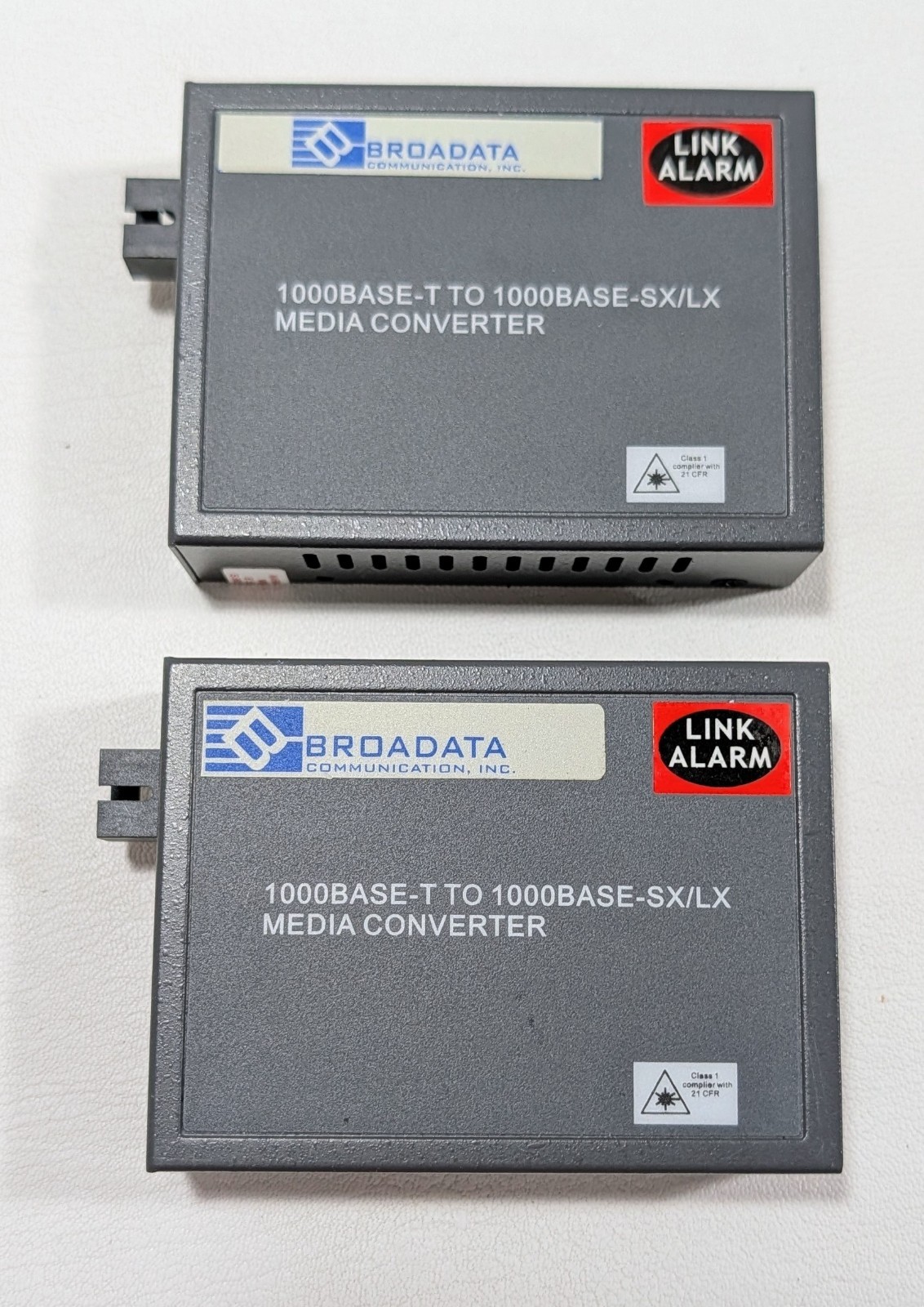 Lot Of 2 10/100/1000 base-T to 1000base-SX/XL Ethernet Fiber Media Converters