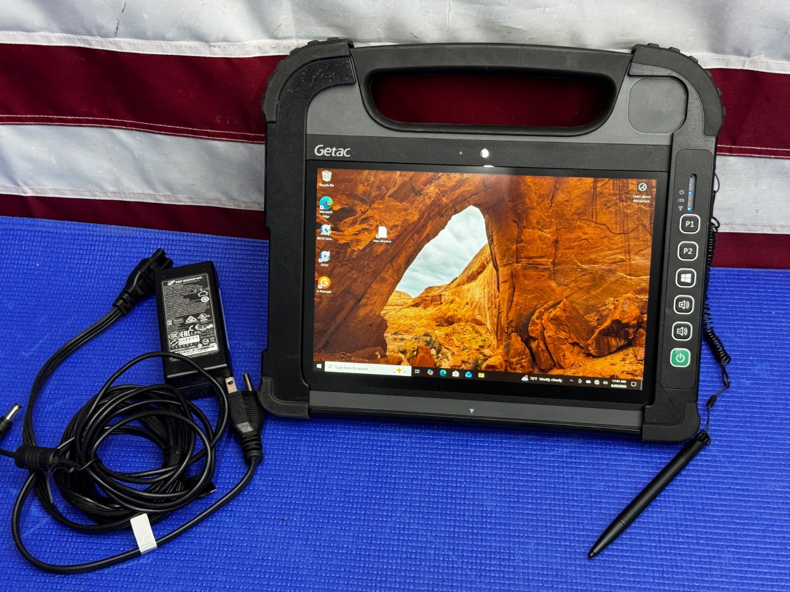 GETAC RX10 Rugged Tablet Core M-5Y71 8GB RAM 128GB SSD Windows 10 Pro w/ Stylus