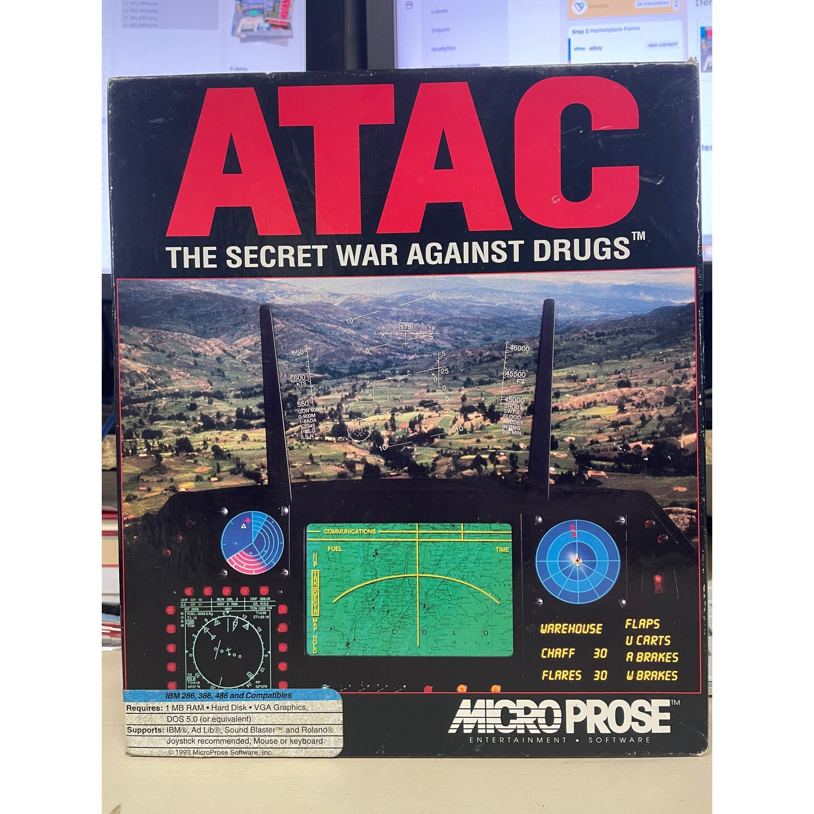 Vintage 1992 ATAC The Secret War Against Drugs Flight Simulator - Untested READ