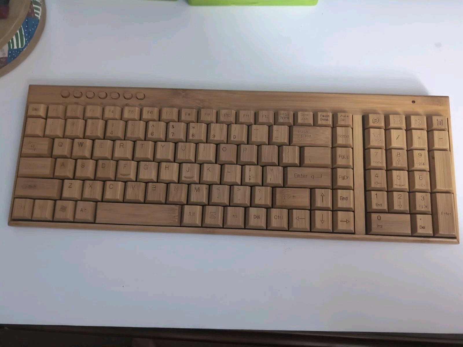 Handcrafted Natural Bamboo Wooden PC Wireless 2.4GHz Keyboard PARTS ONLY