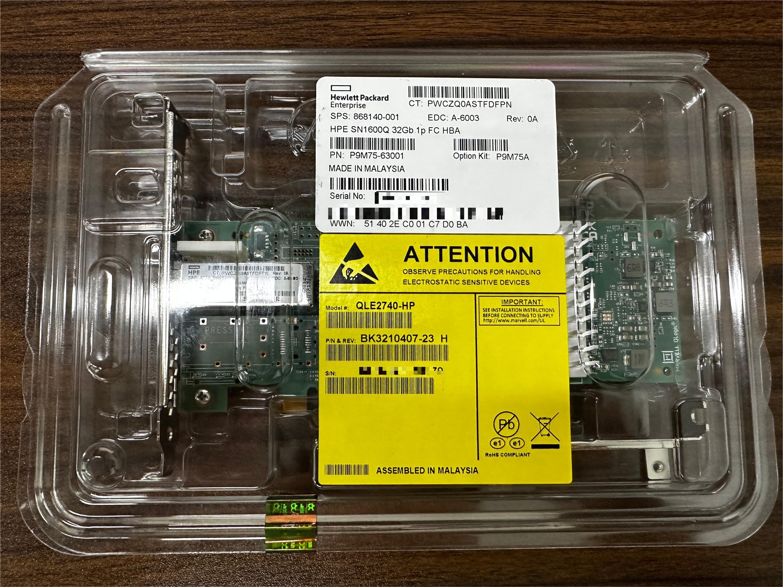 HP SN1600Q  868140-001 QLE2740-HP P9M75A-63001 32GB 1P FC Host Bus Adapter Card