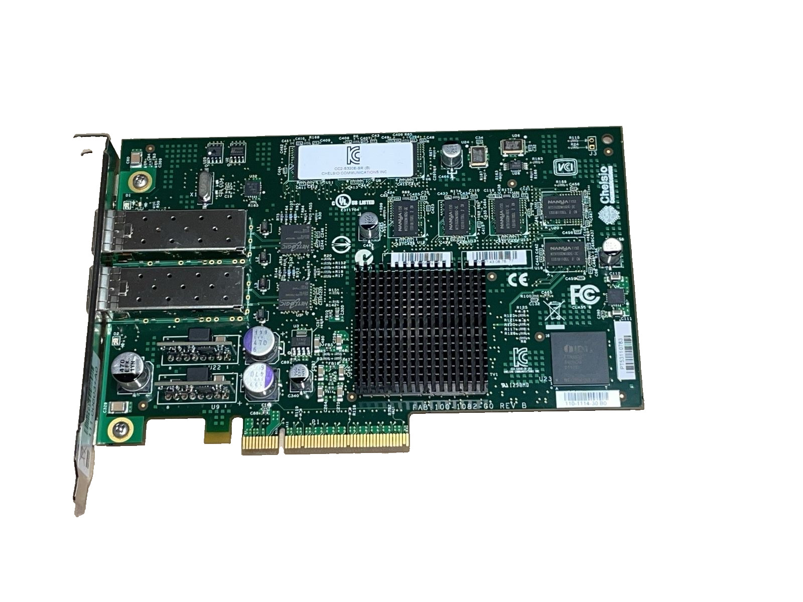NetApp 110-1114-30 10GB SFP+ Dual Port PCI-e Adapter, 111-00603+A0 CC2-S320E-SR