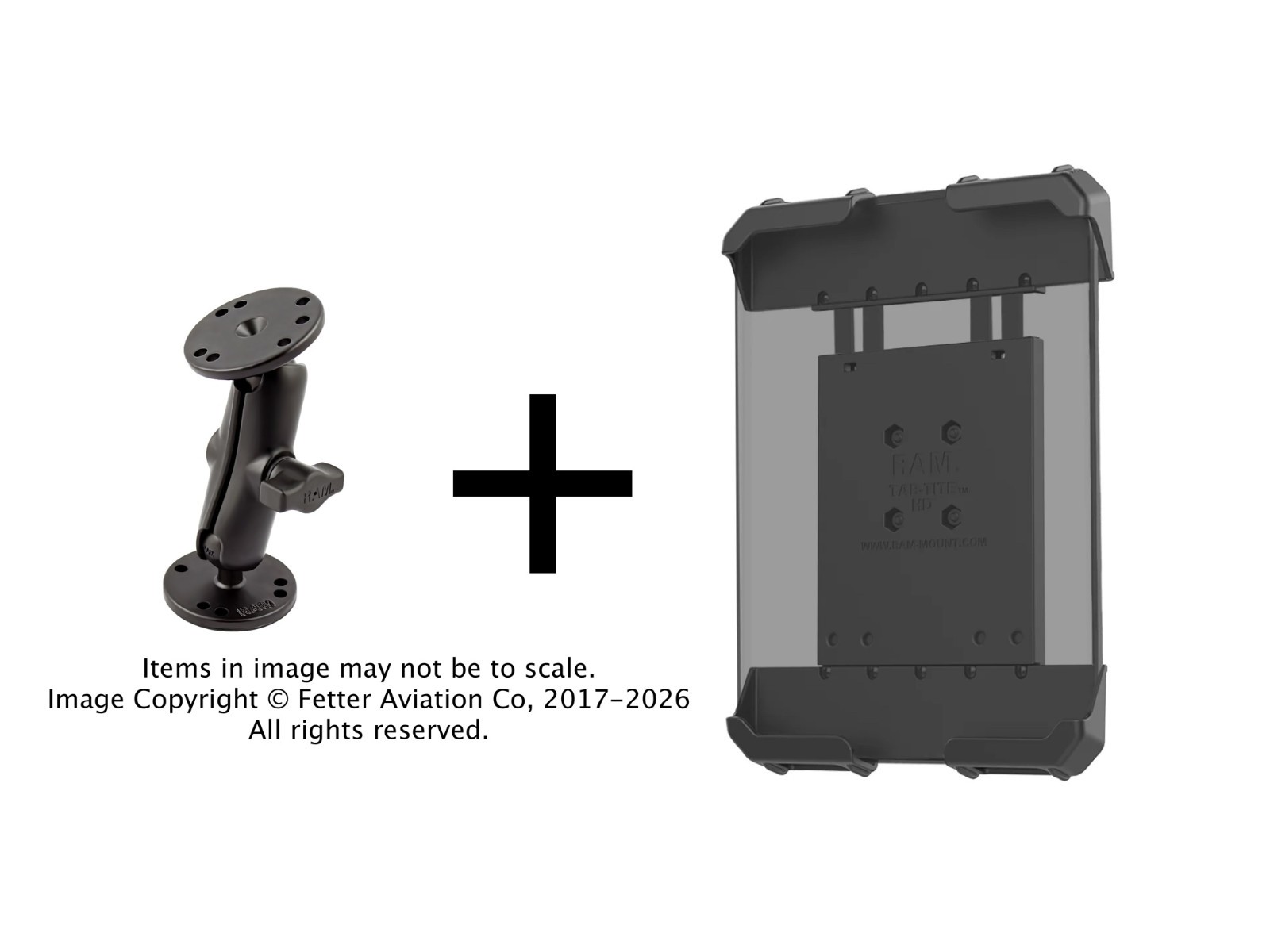 RAM Flat Surface Mount for Lenovo K10 Tablet, Use With or Without Case