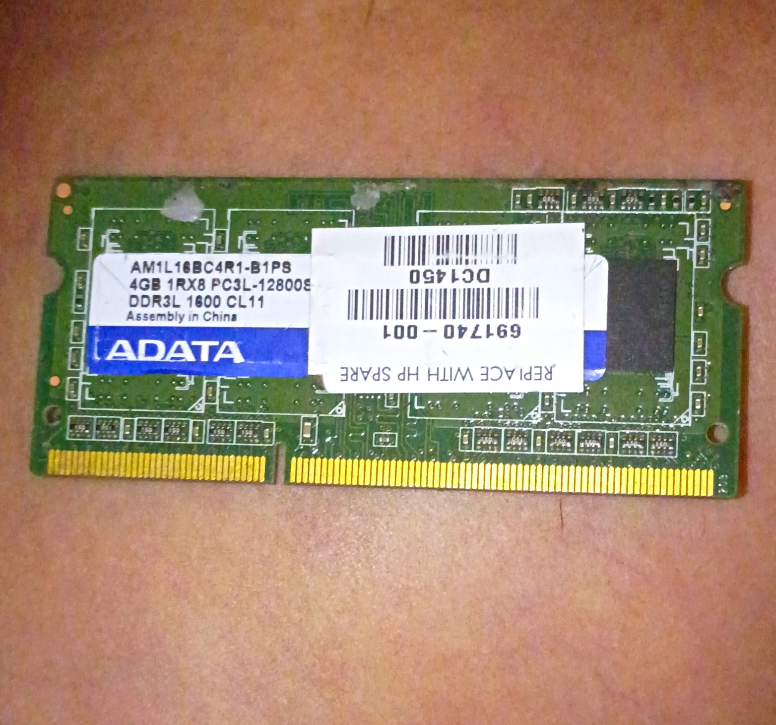 ADATA 4GB DDR3L-1600 PC3L-12800S 204-Pin SO-DIMM Laptop RAM MPN